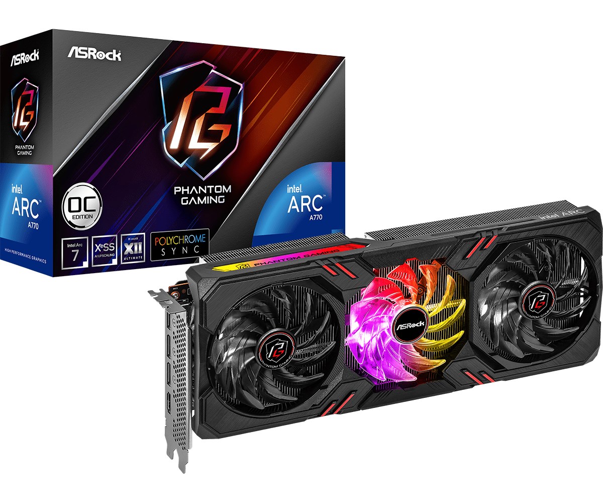 Kartelë grafike Asrock Arc A770 Phantom Gaming OC, 16GB GDDR6, e zezë