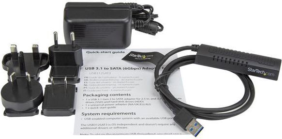 Përshtatës StarTech USB 3.1 A/SATA Enclosure, i zi