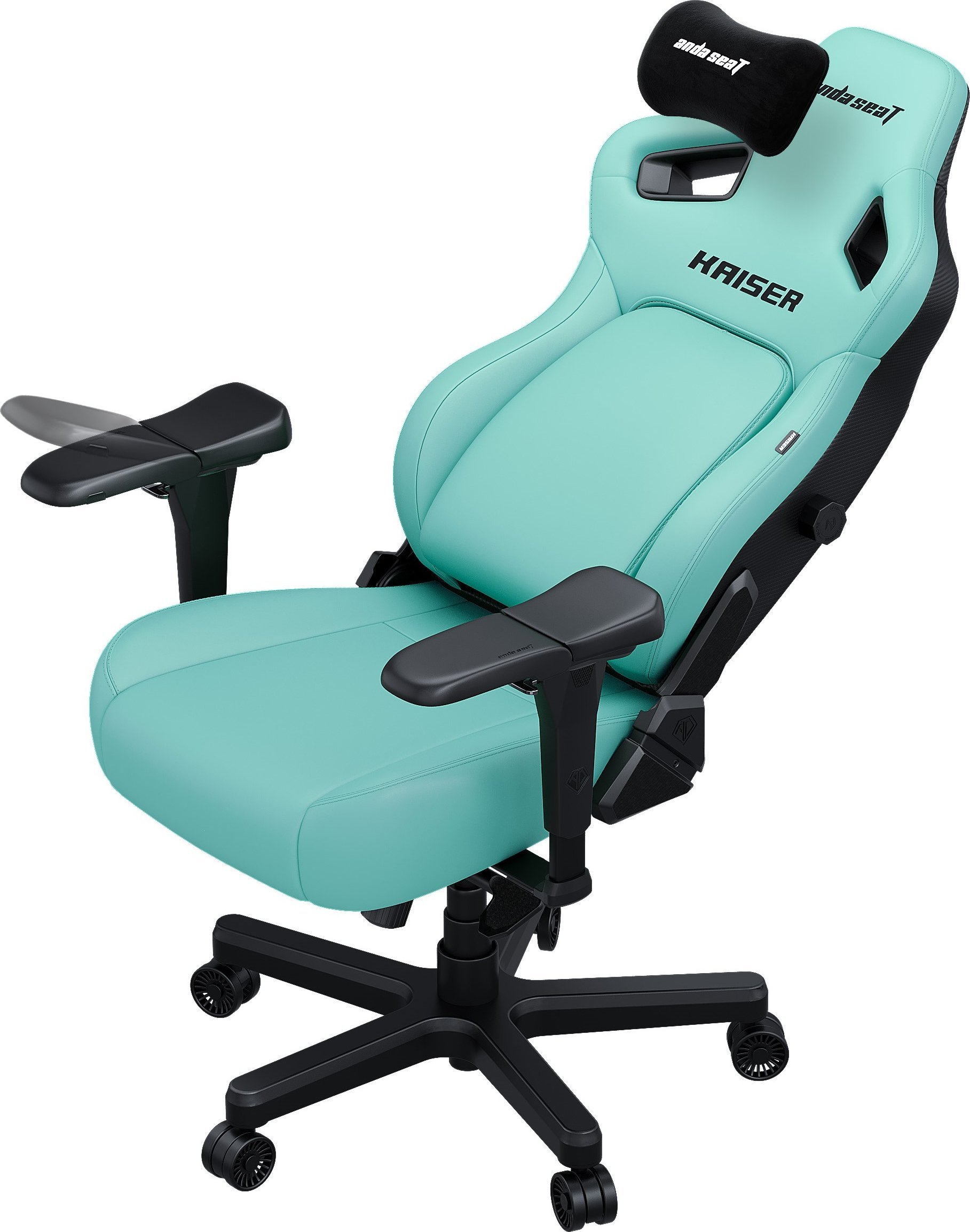 Karrige gaming AndaSeat Kaiser 4 Series, madhësia L, lëkurë PVC premium, blu Robin Egg