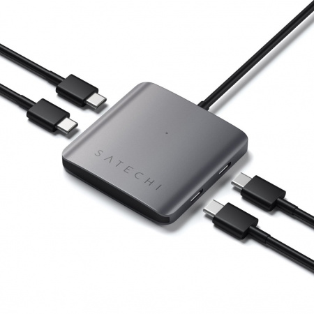 USB Hub Satechi 4-Port USB-C, i hirtë