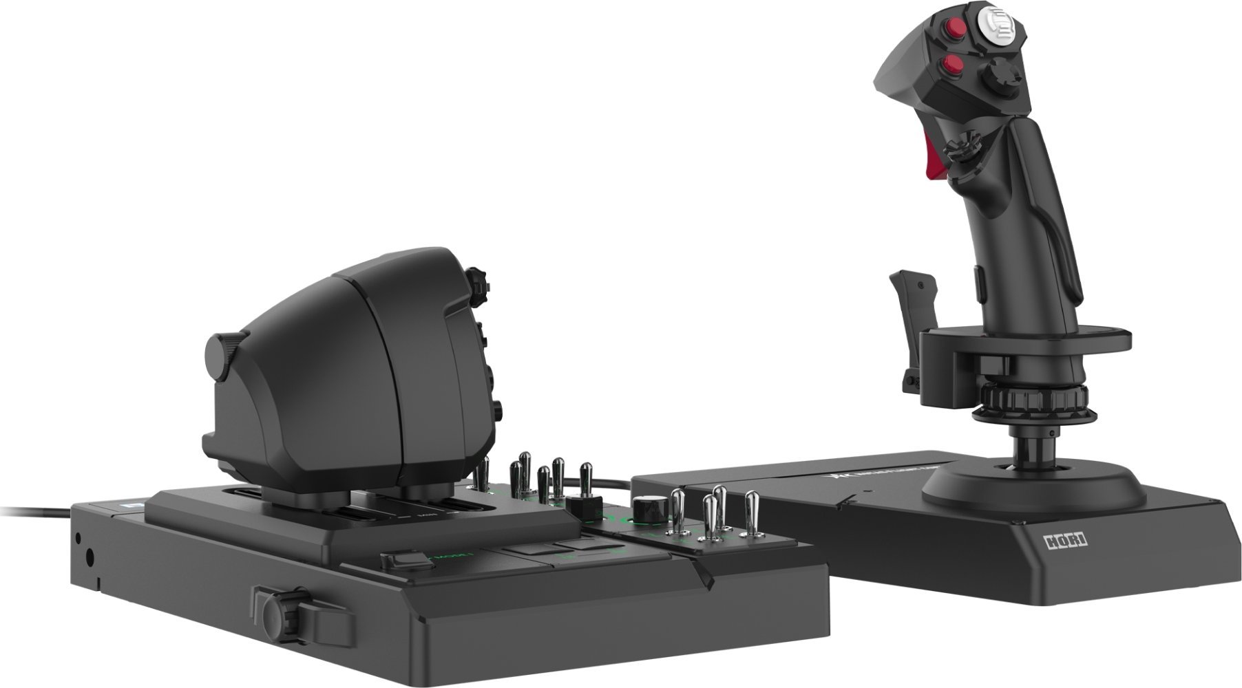 Joystick Hori HOTAS Flight Control System, me throttle dhe mount, për PC, i zi