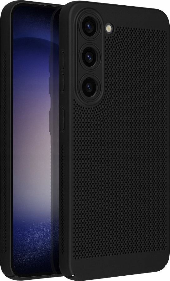 Këllëf telefoni Breezy për Samsung Galaxy A55 5G, plastik, ajrosës, i zi