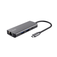 Dock USB C Trust Multi port 24968, HDMI 4K, Power Delivery 100W, gri