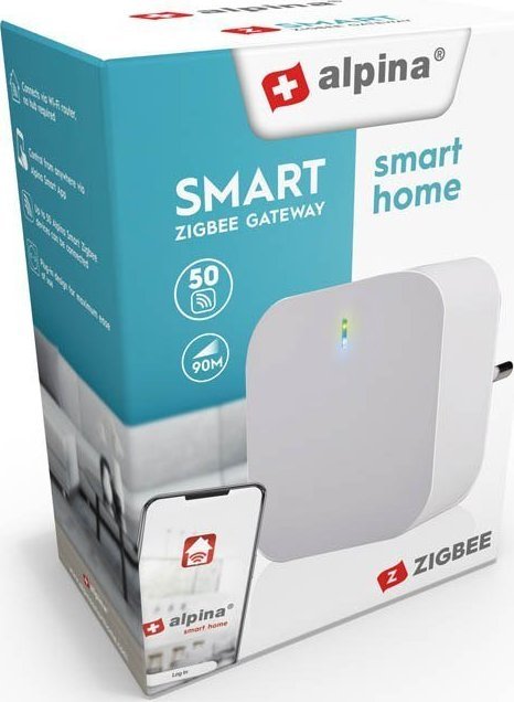 Hub smart Alpina Zigbee Gateway, Wi‑Fi, për shtëpi të mençur, i bardhë