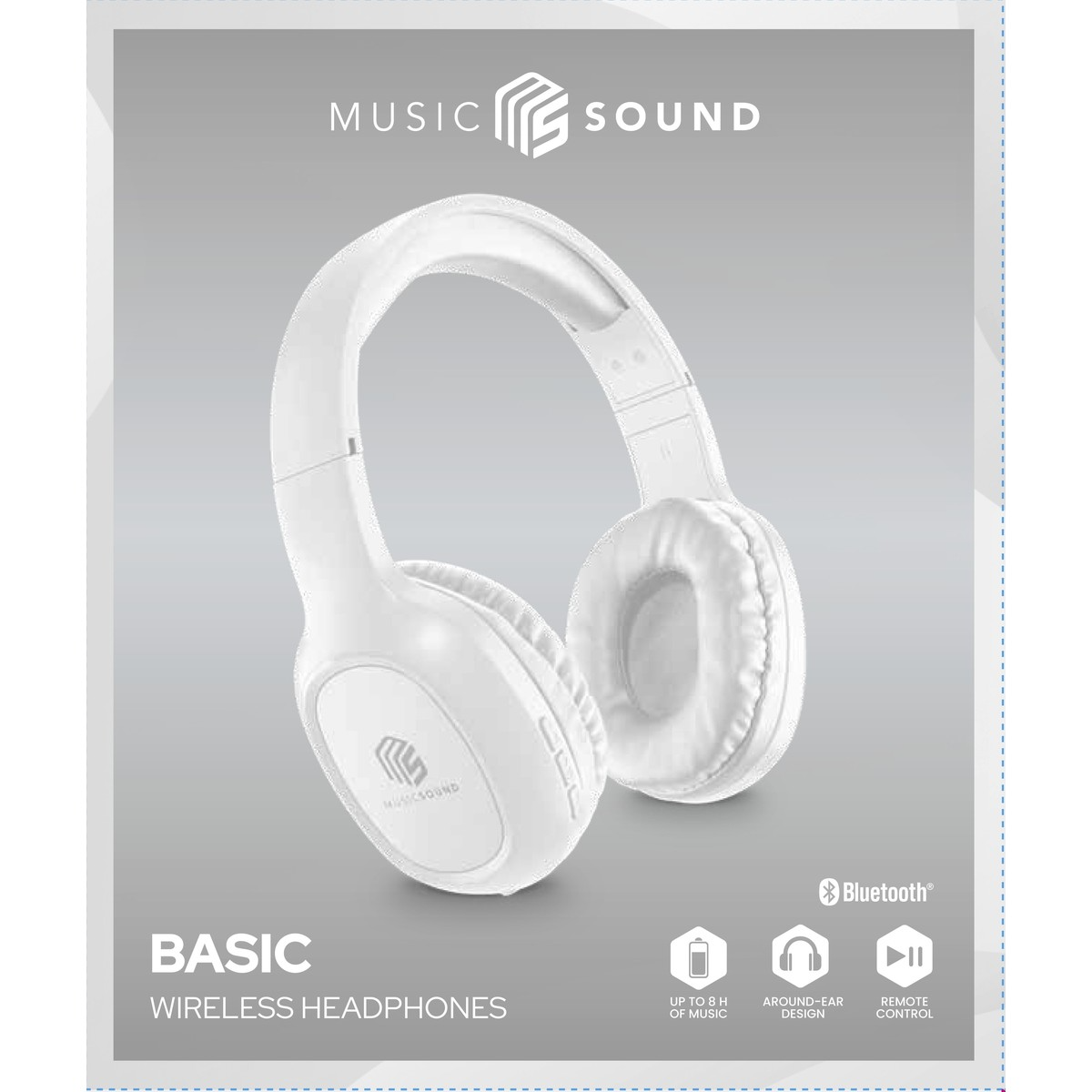 Kufje Cellularline Music Sound Basic BTHEADBBASICMSW, wireless, të bardha