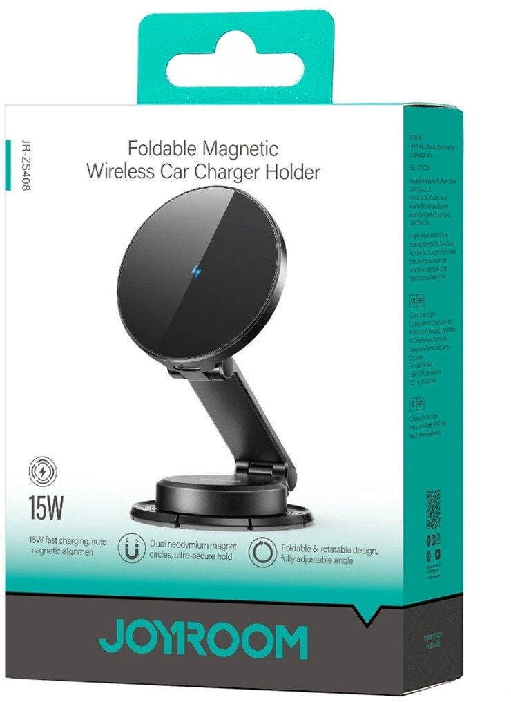 Karikues magnetik për veturë Joyroom JR-ZS408, wireless 15W, i zi