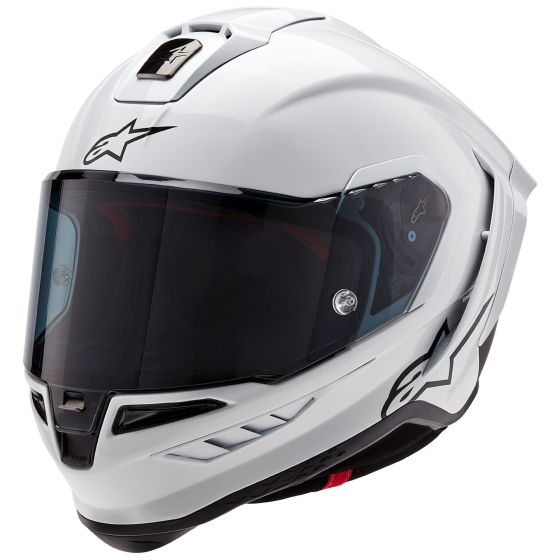 Helmetë moto Alpinestars Supertech S R10 Solid, full face, madhësia S, e bardhë e zezë mat