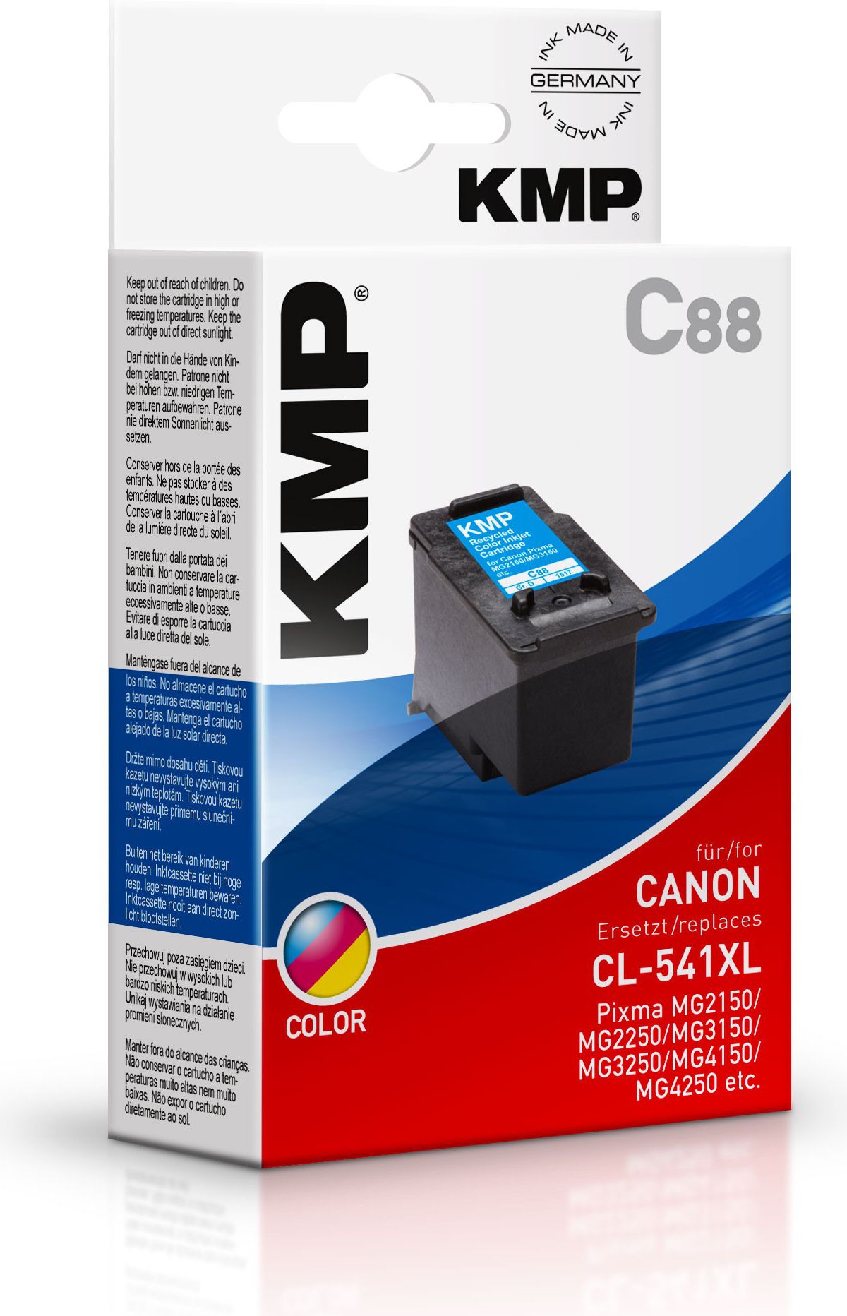 Bojë me ngjyra KMP C88, zëvendësuese për Canon CL-541 XL, kapacitet i lartë