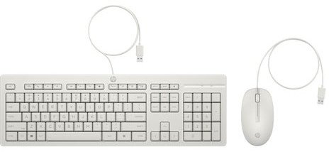 Set tastierë dhe mi HP 225, madhësi e plotë, USB, e bardhë