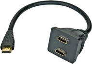 Përshtatës PremiumCord HDMI HDMI x2, 0.3m, i zi