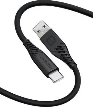 Kabllo USB në USB C Swissten Soft Silicone, 1.5m, 60W, e zezë