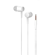 Kufje in ear Denmen DR02, lidhje 3.5 mm, me mikrofon, të bardha