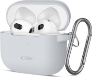 Etui silikon Tech-Protect Hook Case për Apple AirPods 3, me karabinë, gri