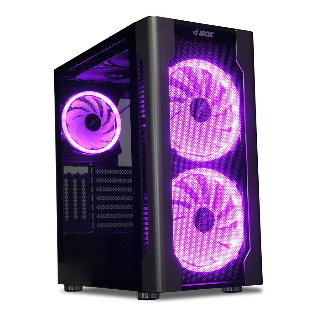 Kullë kompjuteri iBOX Chiron ZH68, ATX, xham i temperuar, e zezë