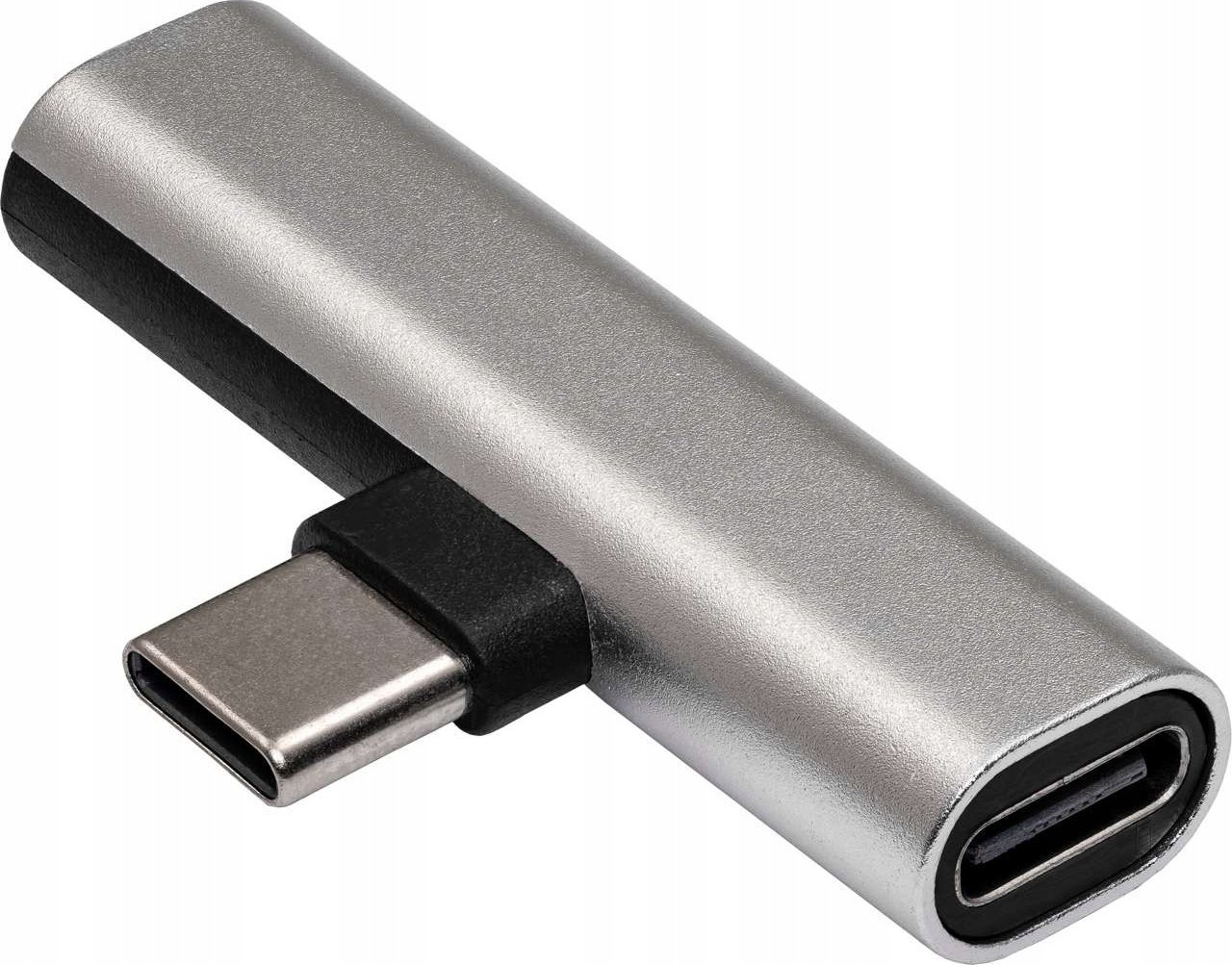Adapter audio Akyga AK-AD-71, USB C në 3.5 mm, me DAC, gri
