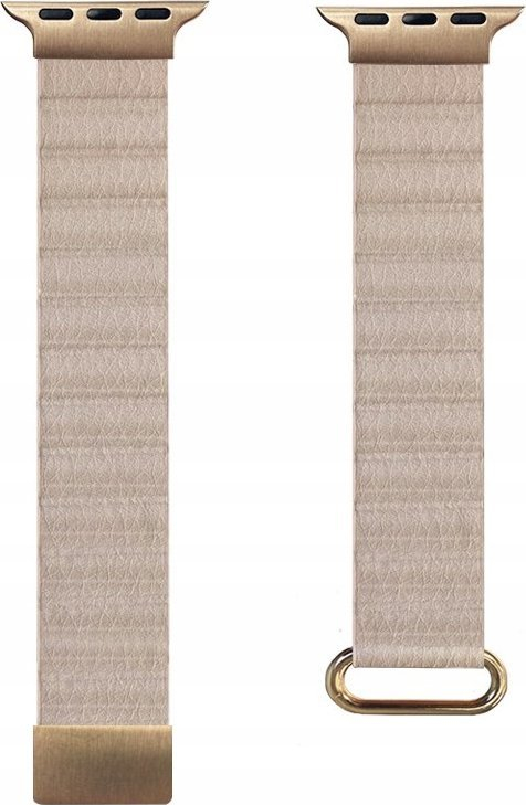 Rrip për Apple Watch Crong Eclipse, lëkurë magnetike, 38 40 41mm, bezhë