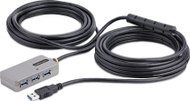 Zgjatues USB me hub StarTech.com, USB 3.0, 10m, 4 porta USB A, i zi