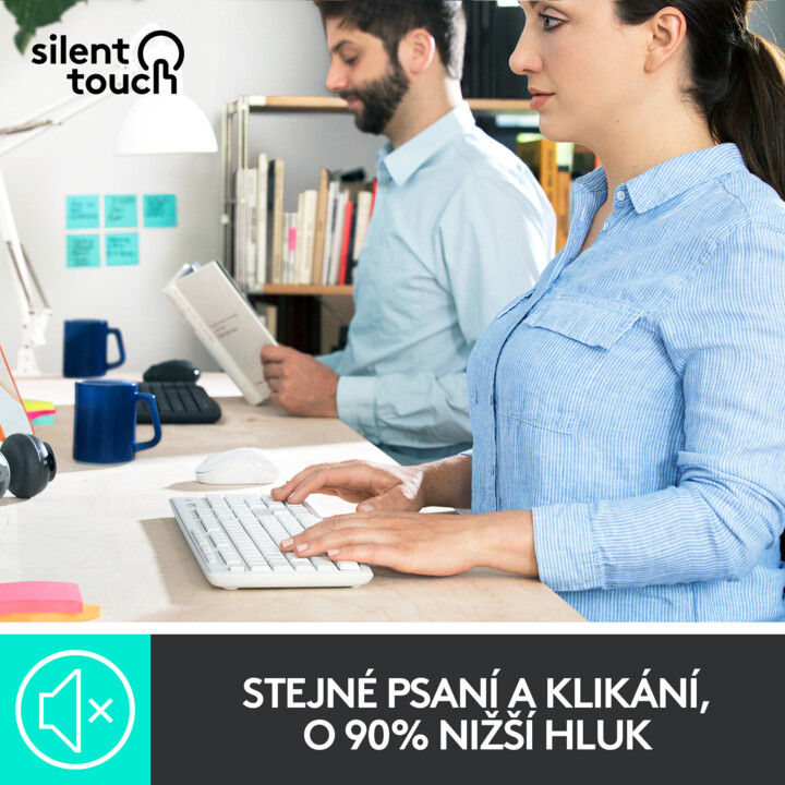 Set Logitech MK295 Silent, i bardhë