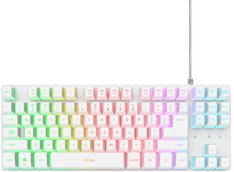 Tastierë gaming Trust GXT 833W Thado, mekanike, RGB, e bardhë