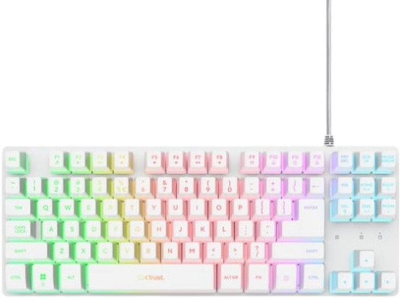 Tastierë gaming Trust GXT 833W Thado, mekanike, RGB, e bardhë