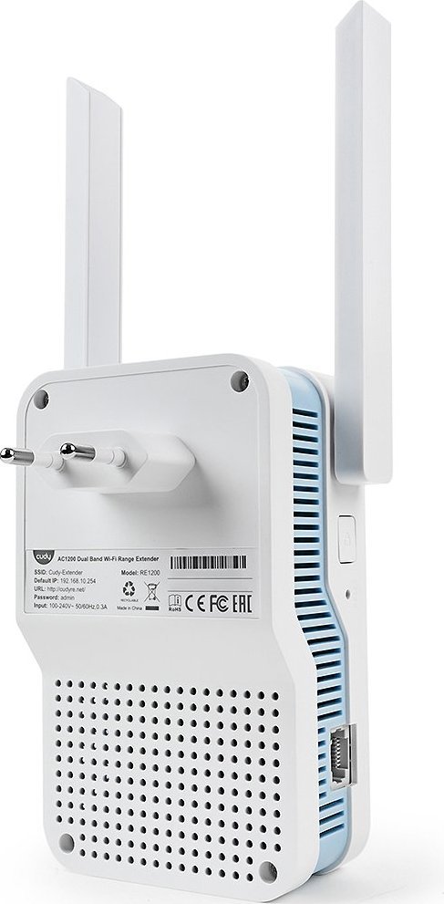 Përforcues Wi Fi Cudy RE1200, dual band 2.4 GHz 5 GHz, portë Ethernet, i bardhë