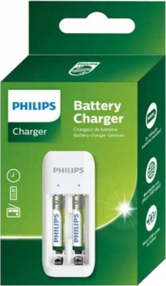 Полнач за батерии Philips SCB2070NB, 2xAAA 700mAh, micro USB, бел