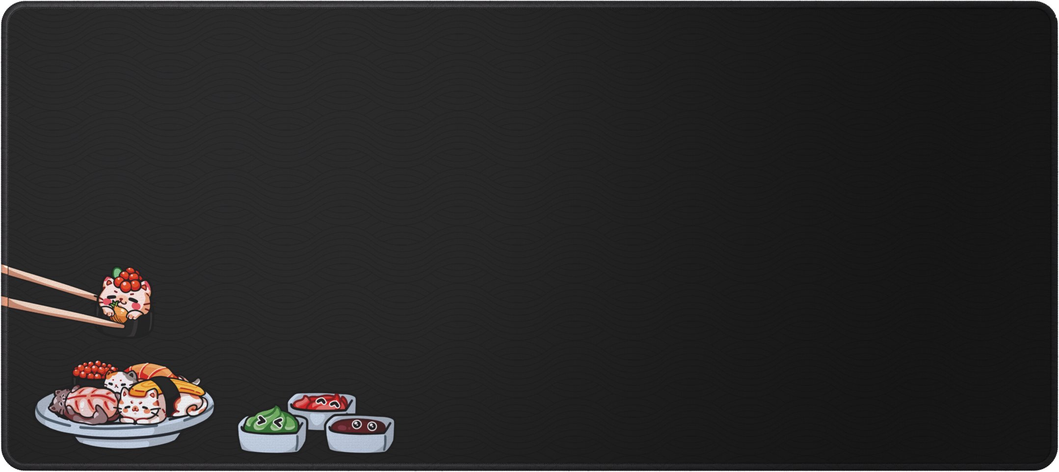 Mousepad gaming Dark Project Sushi Cats Dark XL, 900x400mm, 4mm, i zi