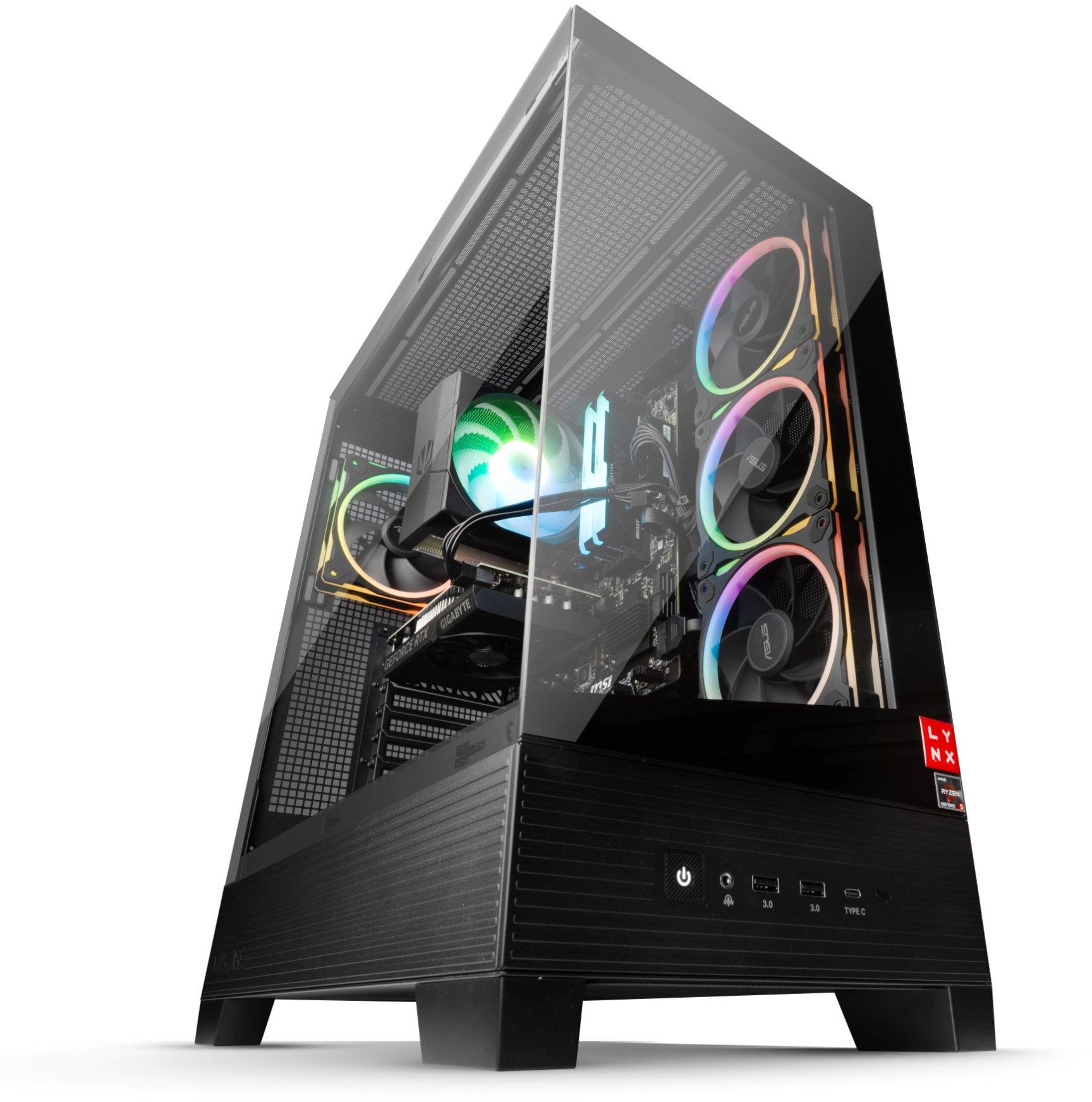 Kompjuter gaming LYNX Challenger, Ryzen 7 5800X, 32GB RAM, RTX 5070 12GB, 1TB SSD, i zi