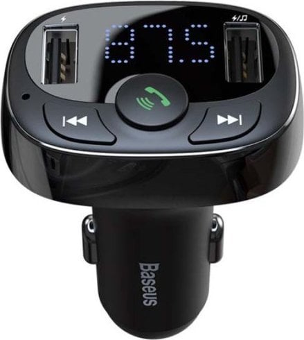 Transmetues FM për veturë Baseus S-09A, Bluetooth, 2x USB, i zi