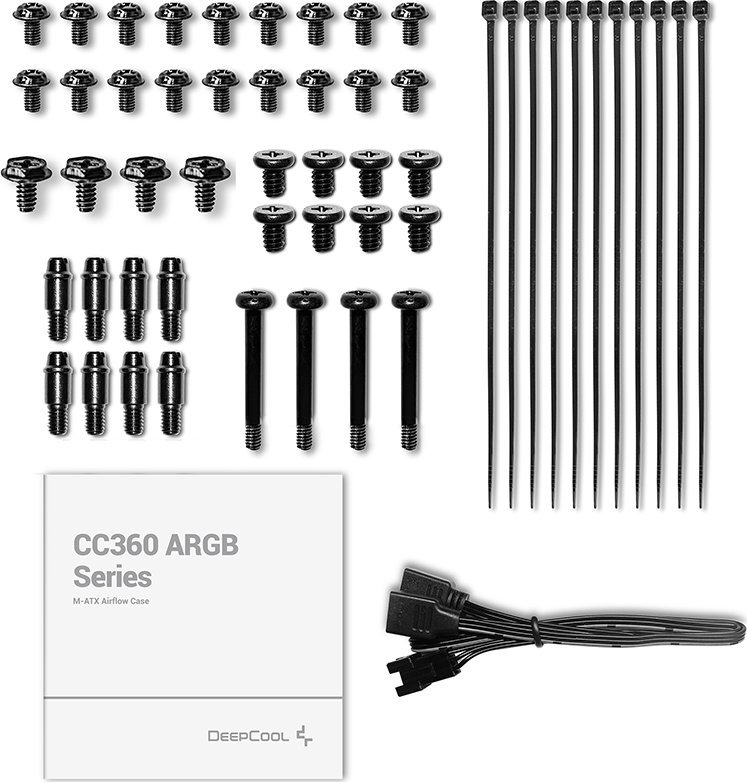 Kuti PC Deepcool CC360 ARGB, mini tower, xham i temperuar, e bardhë