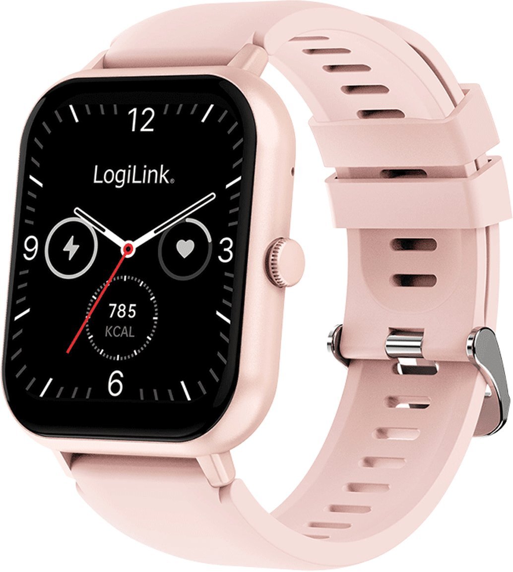 Ora inteligjente LogiLink Edge, ekran 1.83", Bluetooth 5.2, rozë