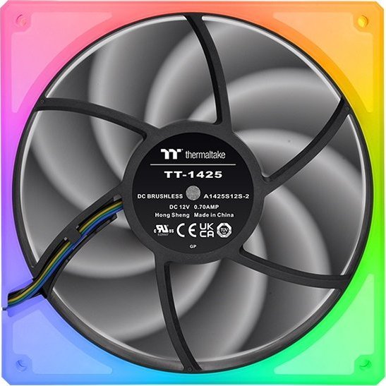 PC вентилатори Thermaltake ToughFan 14 RGB, сет 3x140mm, со хаб, бели