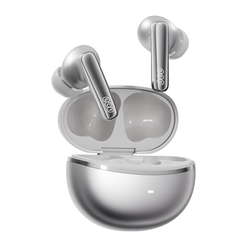 Kufje wireless QCY HT18 MeloBuds N70, Bluetooth 6.0, Hybrid ANC, argjendta