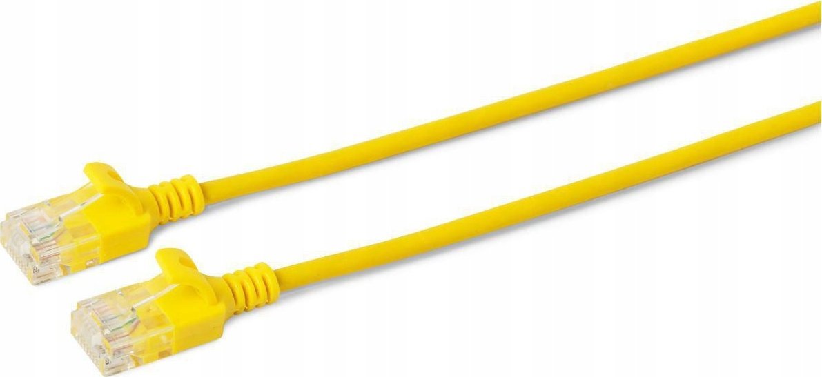 Kabllo rrjeti MicroConnect U UTP CAT6A Slim, 0.25m, RJ45, e verdhë