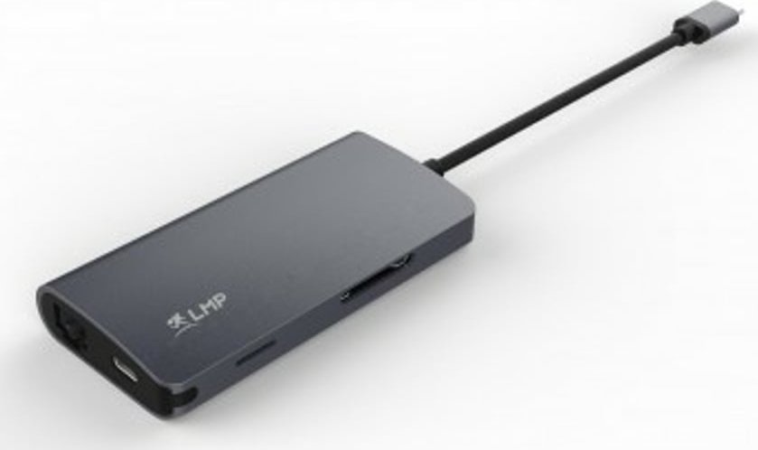 USB C док за лаптоп LMP 15954, USB 3.2 Gen 2, HDMI и Етернет, сребрен