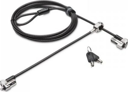 Bravë sigurie Kensington NanoSaver Keyed Dual Head 146955, për laptop dhe pajisje 2 në 1, me çelës, argjendtë