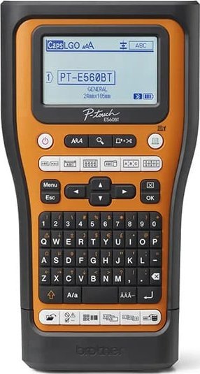 Машина за етикетирање Brother PT-E560BTVP, пренослива, со Bluetooth, портокалова