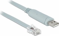 Adapter USB në RS232 Delock 63911, USB 2.0, portë seriale RS232, gri