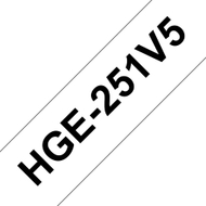 Shirit etiketime Brother HGE-251V5, 24mm, set 5 copë, i bardhë me tekst të zi