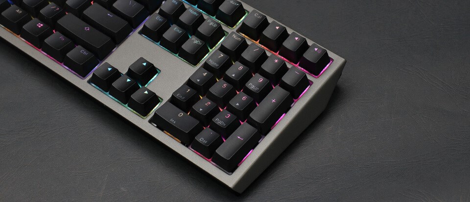 Tastierë lojërash Ducky Shine 7, Cherry MX Blue, e zezë/e hirtë