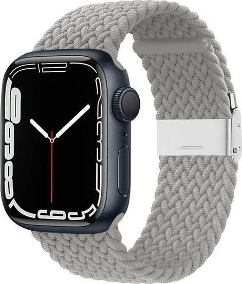 Rrip dore Crong Wave Band Braided për Apple Watch 38/40/41 mm, material tekstil, gri e çelët