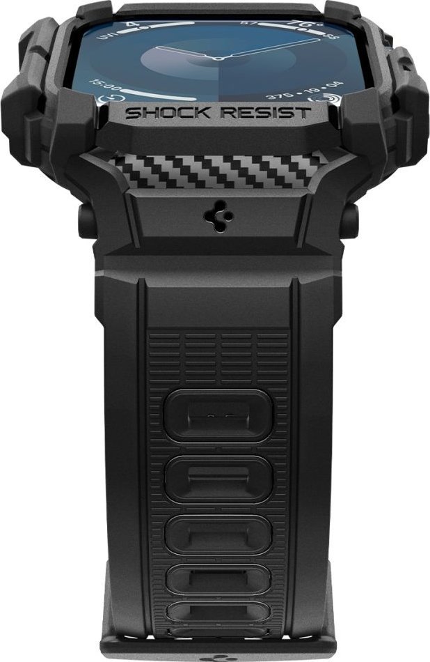 Rrip mbrojtës për orë Spigen Rugged Armor Pro, për Apple Watch 10 46mm, TPU, i zi mat