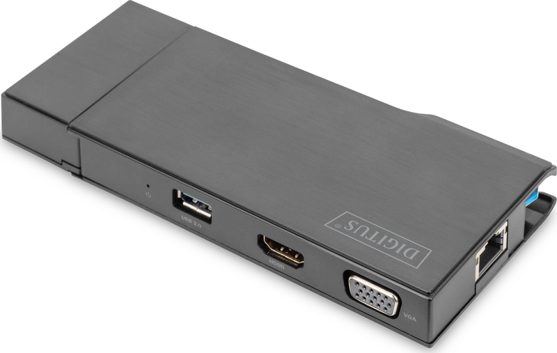 Docking station USB Digitus DA-70894, HDMI VGA, Gigabit Ethernet, gri