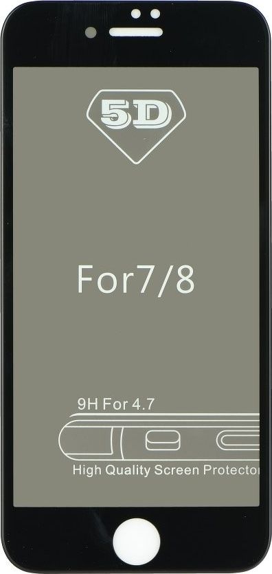 Xham mbrojtës 5D për ekran telefoni Apple iPhone X, 9H, i zi