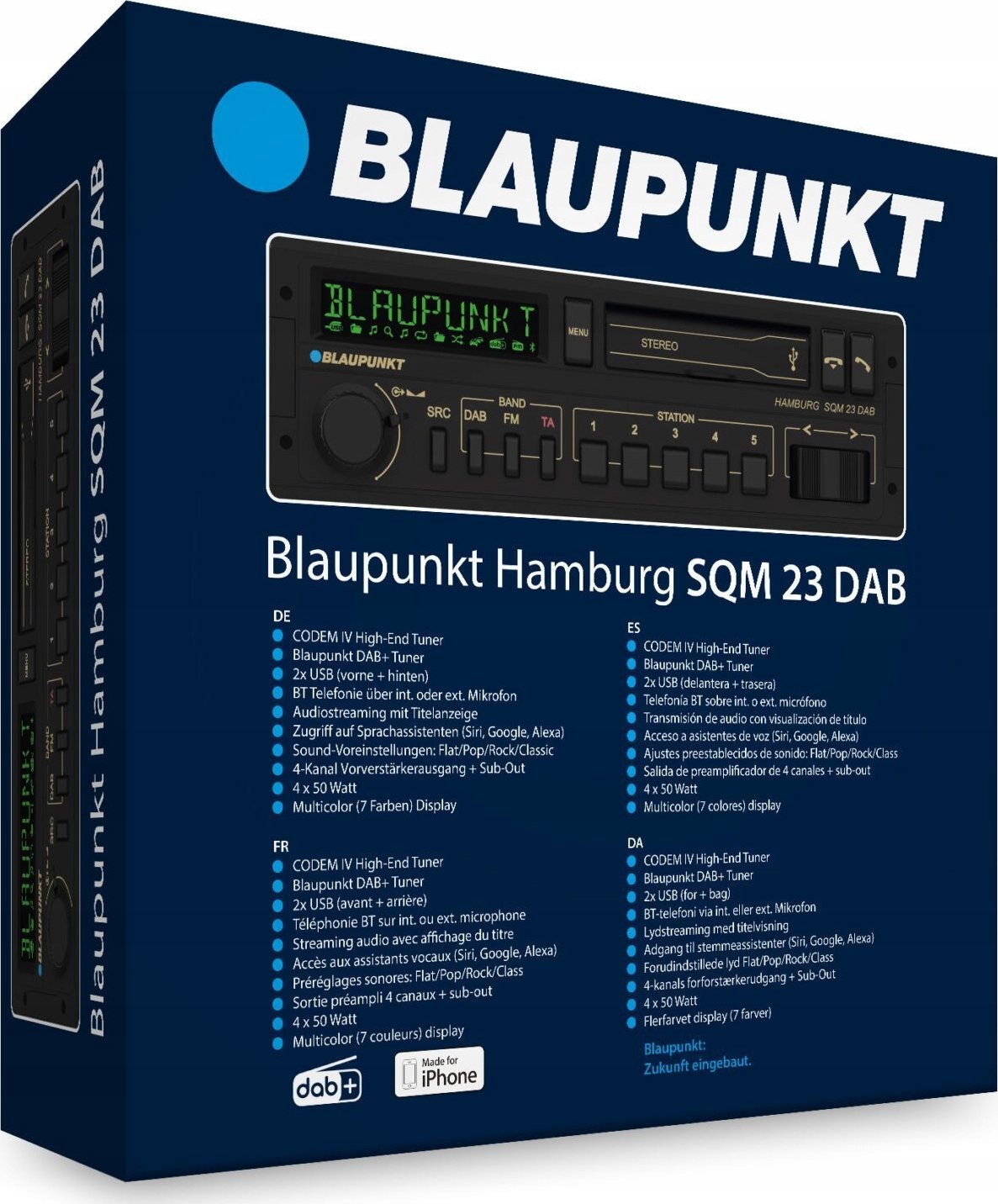 Radio veture Blaupunkt Hamburg SQM23 DAB, DAB+, Bluetooth, USB, e zezë