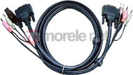 Kabllo KVM Aten 2L7D03UD, USB DVI D Dual Link, 3m, e zezë