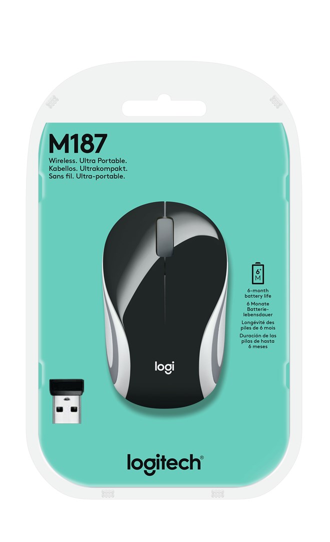 Maus Logitech M187, RF Wireless, i zi