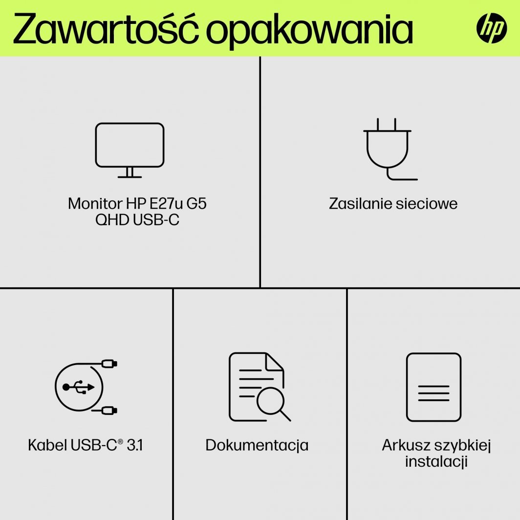 Monitor HP E27U G5, 27", 2560 x 1440 (WQHD), i zi