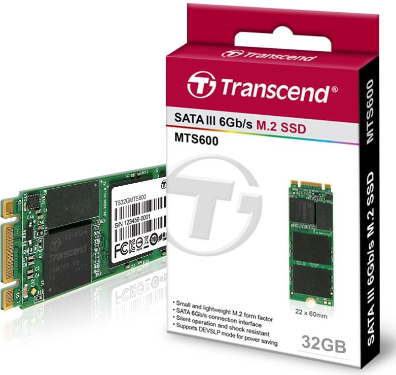 SSD Transcend MTS600 M.2, 32GB, SATA III