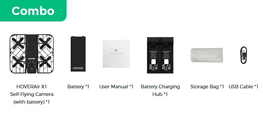 Dron HoverAir X1, 720p, Wi-Fi, i bardhë